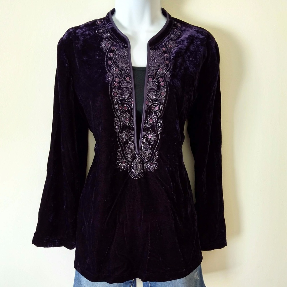 Chico's Crushed Velvet Tunic size 1